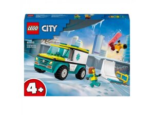 Блоковий конструктор Lego City Карета швидкої допомоги й сноубордист 60403