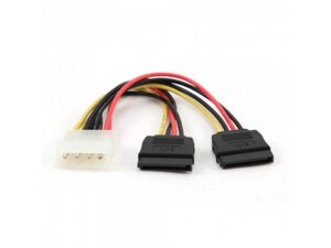 Кабель живлення Cablexpert (CC-SATA-PSY) Molex M/F - 2хSATA, 0.15 м