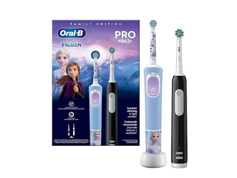 Електрична зубна щітка ORAL-B D103 Pro Kids Frozen and D305 Pro Black Family Pack від компанії DENIKA | ІНТЕРНЕТ МАГАЗИН - фото 1