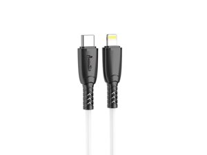 Кабель Avantis AC-88CL Silicone PD Type-c to Lightning 27W data cable Black/white