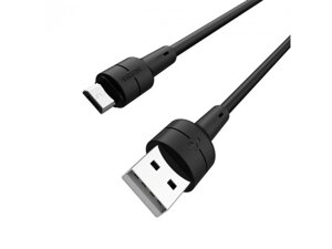 Кабель Borofone BX30 Silicone microUSB USB 2.4 A 1m Black (BX30MB)