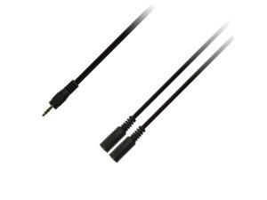 Кабель PIKO AUX 3.5mm M-2x3.5mm F, 0.1м black (1283126473913)