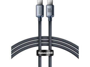 Кабель USB Type-C BASEUS Crystal Shine Series Fast Charging Data Cable Type-C to Type-C 100W 1.2m Black (CAJY000601)