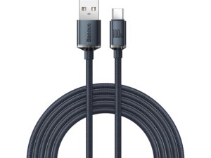 Кабель USB Type-C BASEUS Crystal Shine Series Fast Charging Data Cable USB to Type-C 100W 2m Black (CAJY000501)