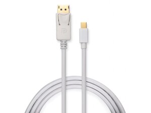 Кабель Vinga Mini DisplayPort to DisplayPort 1.8m White (VCPMDPDP1.8WH)