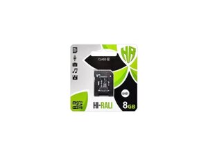 Карта пам'яті hi-rali 8 GB microsdhc class 10 UHS-I (U1) + SD adapter (HI-8GBSD10U1-01)