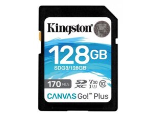 Карта пам'яті kingston 128 GB SDXC class 10 UHS-I U3 canvas go! plus (SDG3/128GB)