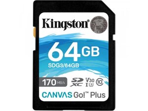 Карта пам'яті kingston 64 GB SDXC class 10 UHS-I U3 canvas go! plus (SDG3/64GB)