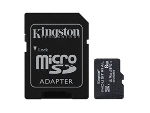 Карта пам'яті kingston 8 GB microsdhc UHS-I (U3) V30 A1 industrial + SD adapter (SDCIT2/8GB)