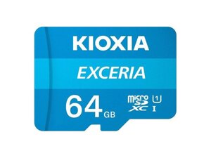 Карта пам'яті kioxia 64 GB microsdxc class 10 UHS-I + SD adapter (LMEX1l064GG2)