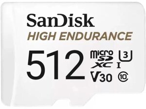 Карта пам'яті sandisk 512gb microsdxc class 10 UHS-I U3 high endurance + SD адаптер (sdsqqnr-512G-GN6ia)