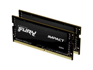 Модуль пам'яті kingston FURY 32 GB (2x16GB) SO-DIMM DDR4 3200 mhz impact (KF432S20IBK2/32)