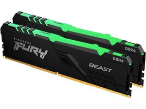 Модуль пам'яті kingston FURY 32gb (2x16gb) DDR4 3200 mhz beast RGB (KF432C16BBAK2/32)