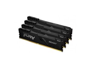 Модуль пам'яті Kingston Fury Beast DDR4 4x32GB/3600 Black (KF436C18BBK4/128)