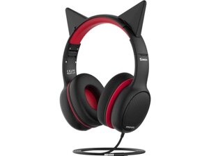 Навушники без мікрофона Promate Simba Black/Red (simba. onyx)
