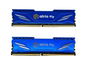 Пам'ять для настільних комп'ютерів ATRIA 16 GB (2x8GB) DDR4 3200 mhz fly blue (UAT43200CL18BLK2/16)