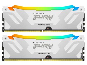 Пам'ять для настільних комп'ютерів Kingston FURY 64 GB (2x32GB) DDR5 6000 MHz Renegade RGB White/Silver