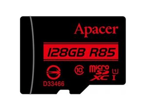 Карта пам'яті Apacer 128 GB microSDXC Class 10 UHS-I R85 + SD adapter (AP128GMCSX10U5-R)