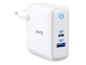 Мережевий зарядний пристрій ANKER PowerPort+ Atom III 45W USB-C+15W USB-A White (A2322G21)