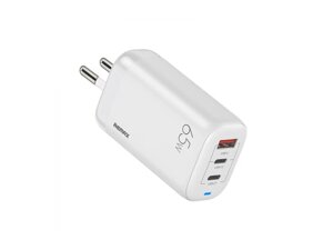 Мережевий зарядний пристрій Remax Ligil Series 65W PD + QC Fast Charger White (RP-U55)