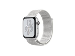 Смарт-годинник Apple Watch Nike+ Series 4 GPS 44mm Silver Alum. w. Summit White Nike Sport l. Silver Alum. (MU7H2)