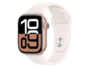 Смарт-годинник Apple Watch Series 10 GPS 46mm Rose Gold Alu. Case w. Light Blush Sport Band - M/L (MWWU3)