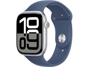 Смарт-годинник Apple Watch Series 10 GPS 46mm Silver Alu. Case w. Denim Sport Band - M/L (MWWM3)