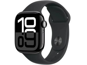 Смарт-годинник Apple Watch Series 10 GPS + Cellular 42mm Jet Black Alu. Case w. Black Sport Band - M/L (MWX73)