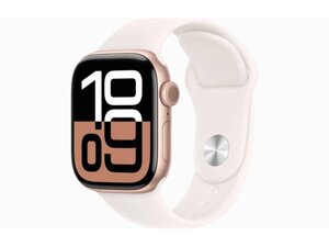 Смарт-годинник Apple Watch Series 10 GPS + Cellular 42mm Rose Gold Alu. Case w. Light Blush Sport Band - S/M (MWX93)