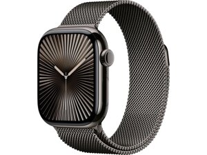 Смарт-годинник Apple Watch Series 10 GPS + Cellular 42mm Slate Titanium Case w. Slate Milanese Loop (MX053)