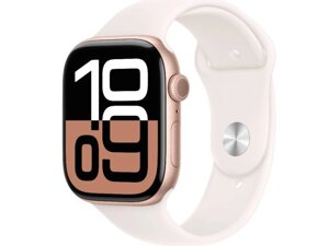 Смарт-годинник Apple Watch Series 10 GPS + Cellular 46mm Rose Gold Alu. Case w. Light Blush Sport Band - M/L (MWY73)