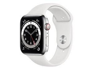 Смарт-годинник Apple Watch Series 6 GPS + Cellular 40mm Silver Stainless Steel Case w. White Sport B. (M02U3)