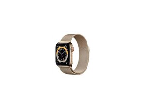 Смарт-годинник Apple Watch Series 6 GPS + Cellular 44mm Gold Stainless Steel Case w. Gold Milanese L. (M07P3/M09G3)