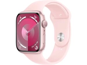 Смарт-годинник Apple Watch Series 9 GPS 45mm Pink Aluminum Case w. Light Pink S. Band - S/M (MR9G3)