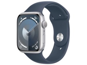 Смарт-годинник Apple Watch Series 9 GPS 45mm Silver Alu. Case w. Storm Blue S. Band - M/L (MR9E3)