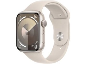 Смарт-годинник Apple Watch Series 9 GPS 45mm Starlight Aluminum Case w. Starlight Sport Band - M/L (MR973)