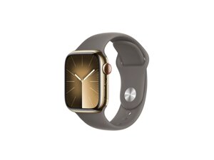 Смарт-годинник Apple Watch Series 9 GPS + Cellular 41mm Gold S. Steel Case w. Clay S. Band - S/M (MRJ53)