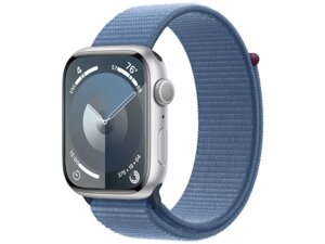 Смарт-годинник Apple Watch Series 9 GPS + Cellular 41mm Silver Alu. Case w. Winter Blue Sport Loop (MRHX3)