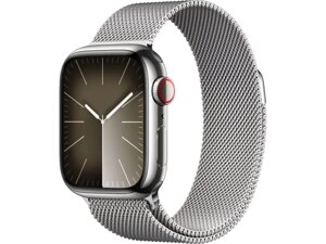 Смарт-годинник Apple Watch Series 9 GPS + Cellular 41mm Silver S. Steel Case w. Silver Milanese Loop (MRJ43)