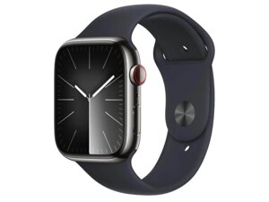 Смарт-годинник Apple Watch Series 9 GPS + Cellular 45mm Graphite S. Steel Case w. Midnight Sport Band - S/M (MRMV3)