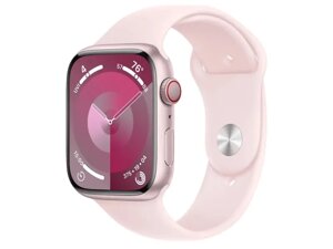 Смарт-годинник Apple Watch Series 9 GPS + Cellular 45mm Pink Alu. Case w. Light Pink Sport Band - S/M (MRMK3)