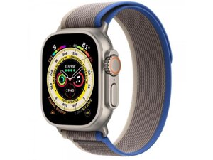 Смарт-годинник Apple Watch Ultra GPS + Cellular 49mm Titanium Case with Blue/Gray Trail Loop - M/L (MQF33, MQEJ3, MQFV3)