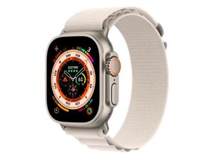 Смарт-годинник Apple Watch Ultra GPS + Cellular 49mm Titanium Case with Starlight Alpine Loop - Small (MQEY3/MQFQ3)