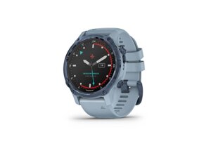 Смарт-годинник Garmin Descent Mk2S Mineral Blue with Sea Foam Silicone Band (010-02403-07)