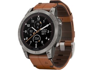 Смарт-годинник Garmin Fenix 7 Pro Sapphire Solar Titanium with Chestnut L. Band (010-02777-30)