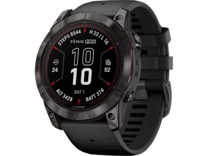 Смарт-годинник Garmin Fenix 7X Pro Sapphire Solar Carbon Gray DLC Titanium with Black Band (010-02778-54)