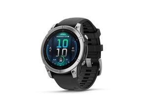 Cмарт-годинник Garmin Fenix E 47mm AMOLED Stainless Steel with Black Silicone Band (010-03025-02/00)