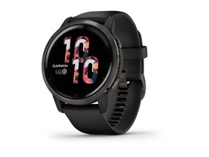 Смарт-годинник Garmin Venu 2 Slate Stainless Steel Bezel with Black Case and Silicone Band (010-02430-11/01)