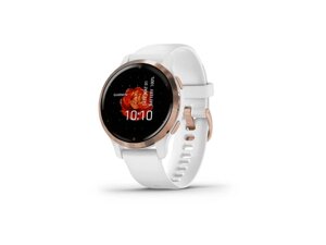 Смарт-годинник Garmin Venu 2S Rose Gold Bezel with White Case and Silicone Band (010-02429-13)