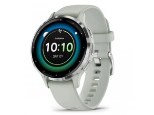 Смарт-годинник Garmin Venu 3S Silver S. Steel Bezel w. Sage Gray Case and S. Band (010-02785-01)